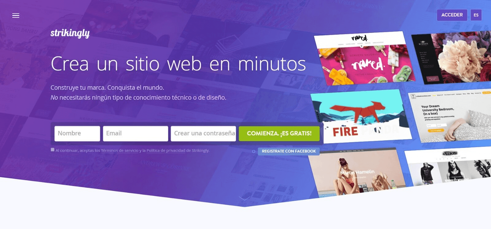 null Registro Strikingly